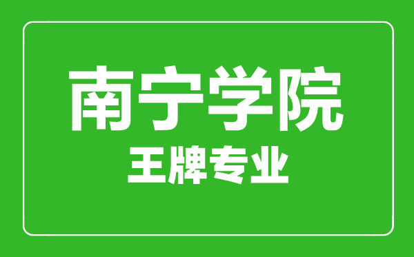 南宁学院王牌专业有哪些,南宁学院最好的专业是什么