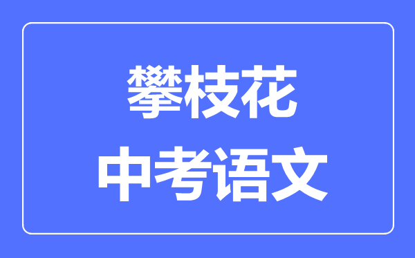 攀枝花中考语文满分是多少分,考试时间多长