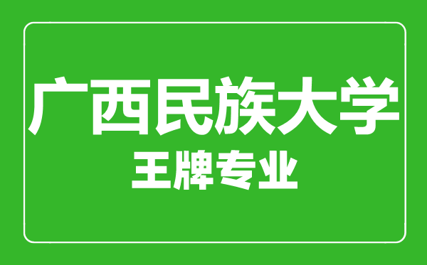 广西民族大学王牌专业有哪些,广西民族大学最好的专业是什么