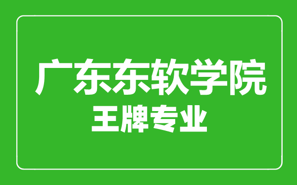 广东东软学院王牌专业有哪些,广东东软学院最好的专业是什么