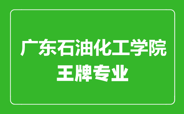 广东石油化工学院王牌专业有哪些,广东石油化工学院最好的专业是什么