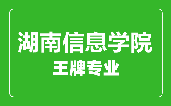 湖南信息学院王牌专业有哪些,湖南信息学院最好的专业是什么