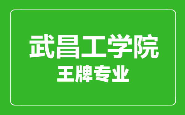 武昌工学院王牌专业有哪些,武昌工学院最好的专业是什么