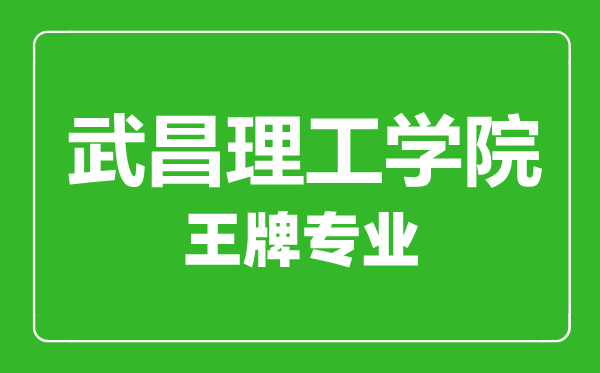 武昌理工学院王牌专业有哪些,武昌理工学院最好的专业是什么