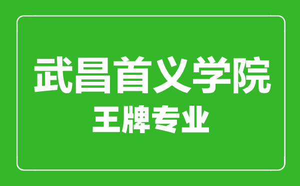 武昌首义学院王牌专业有哪些,武昌首义学院最好的专业是什么