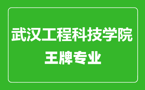 武汉工程科技学院王牌专业有哪些,武汉工程科技学院最好的专业是什么