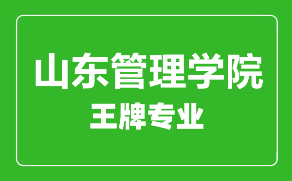 山东管理学院王牌专业有哪些,山东管理学院最好的专业是什么