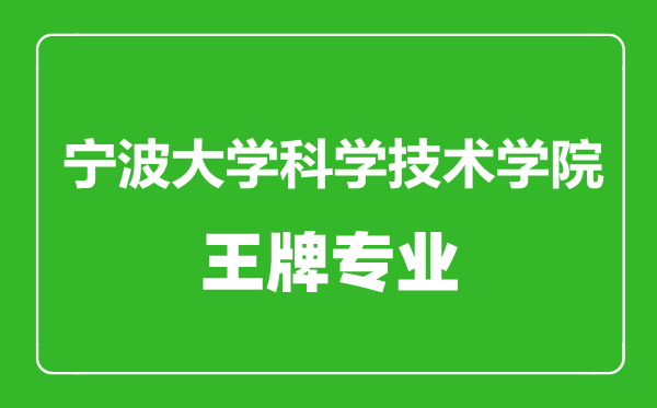 宁波大学科学技术学院王牌专业有哪些,宁波大学科学技术学院最好的专业是什么