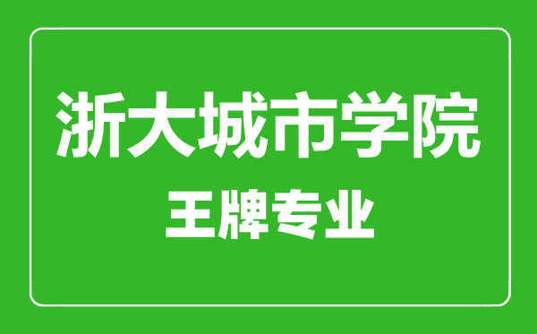 浙大城市学院王牌专业有哪些,浙大城市学院最好的专业是什么