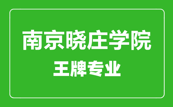 南京晓庄学院王牌专业有哪些,南京晓庄学院最好的专业是什么