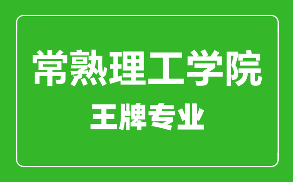 常熟理工学院王牌专业有哪些,常熟理工学院最好的专业是什么