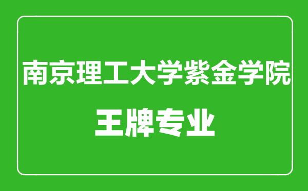 南京理工大学紫金学院王牌专业有哪些,南京理工大学紫金学院最好的专业是什么