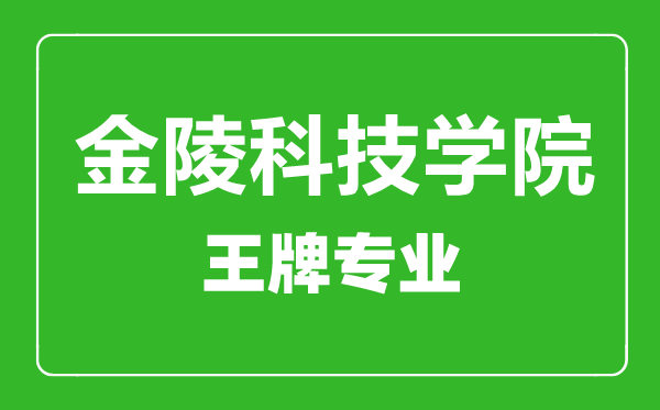 金陵科技学院王牌专业有哪些,金陵科技学院最好的专业是什么