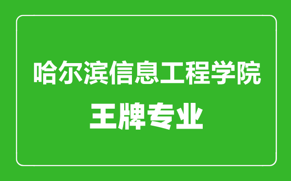 哈尔滨信息工程学院王牌专业有哪些,哈尔滨信息工程学院最好的专业是什么