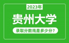 贵州大学2023年录取分数线是多少分（含2021-2022历年）