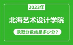 北海艺术设计学院2023年录取分数线是多少分（含2021-2022历年）