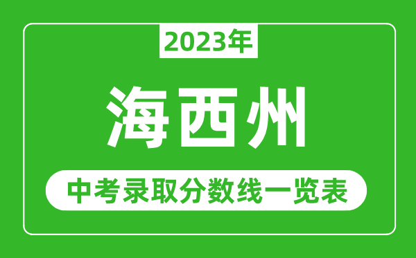 2023年海西州中考录取分数线,海西市各高中录取分数线一览表