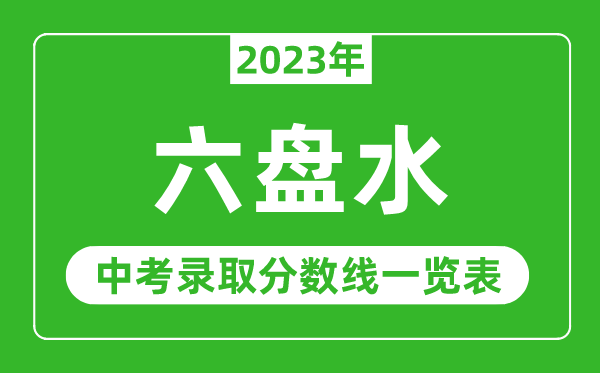 2023年六盘水中考录取分数线,六盘水市各高中录取分数线一览表