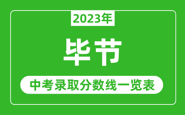 2023年毕节中考录取分数线,毕节市各高中录取分数线一览表