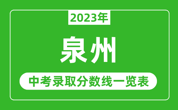 2023年泉州中考录取分数线,泉州市各高中录取分数线一览表