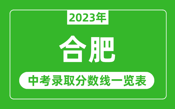 2023年合肥中考录取分数线,合肥市各高中录取分数线一览表