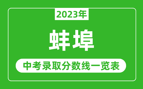 2023年蚌埠中考录取分数线,蚌埠市各高中录取分数线一览表