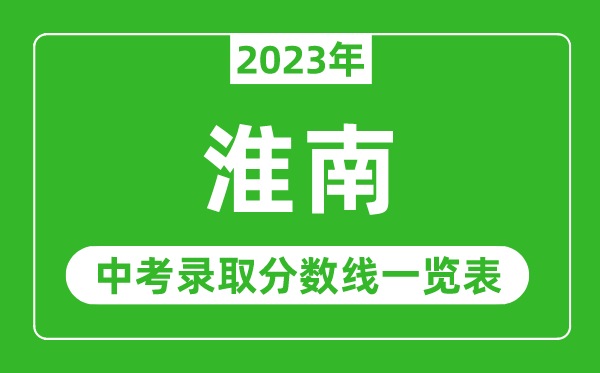 2023年淮南中考录取分数线,淮南市各高中录取分数线一览表