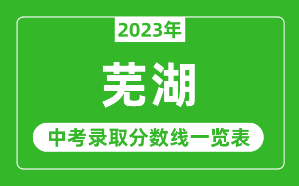 2023年芜湖中考录取分数线,芜湖市各高中录取分数线一览表