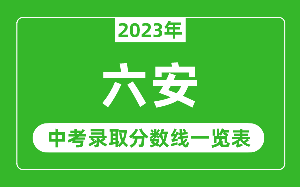 2023年六安中考录取分数线,六安市各高中录取分数线一览表