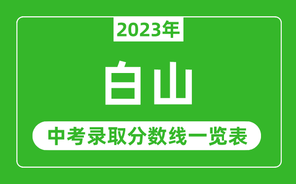 2023年白山中考录取分数线,白山市各高中录取分数线一览表