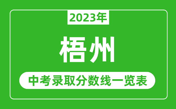 2023年梧州中考录取分数线,梧州市各高中录取分数线一览表