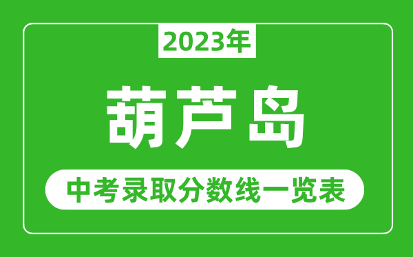 2023年葫芦岛中考录取分数线,葫芦岛市各高中录取分数线一览表