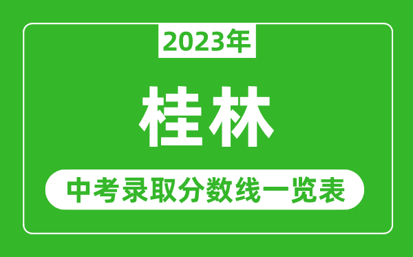 2023年桂林中考录取分数线,桂林市各高中录取分数线一览表