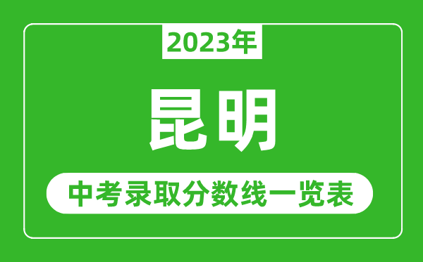 2023年昆明中考录取分数线,昆明市各高中录取分数线一览表