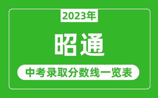 2023年昭通中考录取分数线,昭通市各高中录取分数线一览表