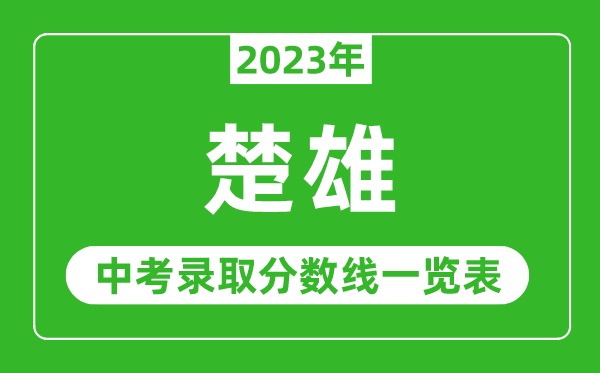 2023年楚雄中考录取分数线,楚雄市各高中录取分数线一览表