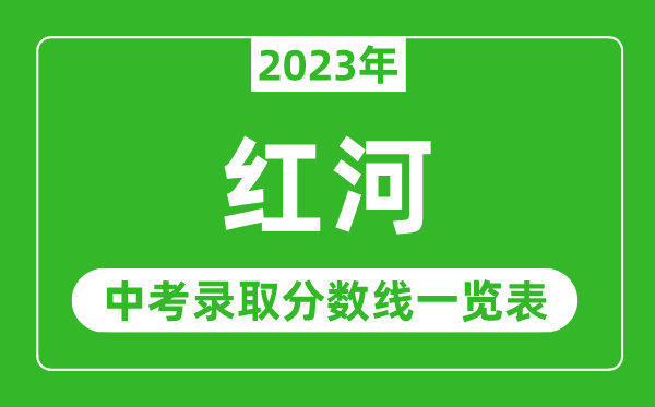 2023年红河中考录取分数线,红河州各高中录取分数线一览表