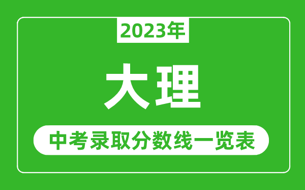 2023年大理中考录取分数线,大理市各高中录取分数线一览表