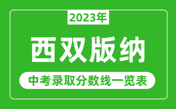 2023年西双版纳中考录取分数线,西双版纳各高中录取分数线一览表