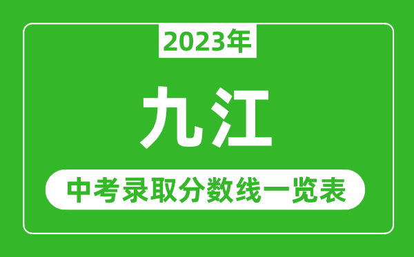 2023年九江中考录取分数线,九江市各高中录取分数线一览表