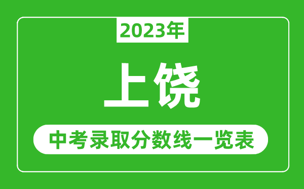 2023年上饶中考录取分数线,上饶市各高中录取分数线一览表