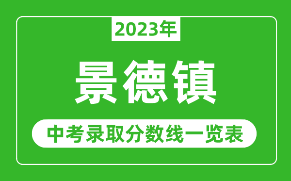 2023年景德镇中考录取分数线,景德镇市各高中录取分数线一览表