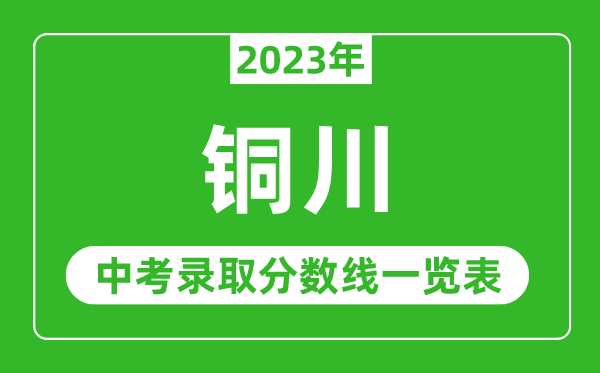 2023年铜川中考录取分数线,铜川市各高中录取分数线一览表