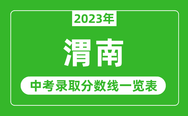 2023年渭南中考录取分数线,渭南市各高中录取分数线一览表