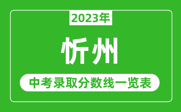 2023年忻州中考录取分数线,忻州市各高中录取分数线一览表