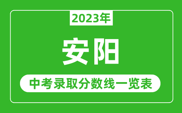 2023年安阳中考录取分数线,安阳市各高中录取分数线一览表