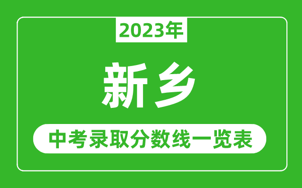 2023年新乡中考录取分数线,新乡市各高中录取分数线一览表