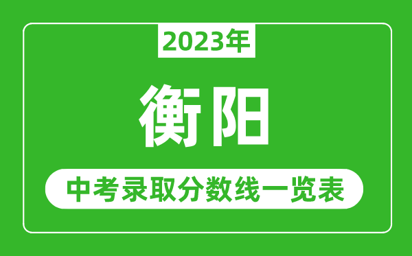2023年衡阳中考录取分数线,衡阳市各高中录取分数线一览表