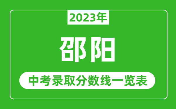 2023年邵阳中考录取分数线,邵阳市各高中录取分数线一览表