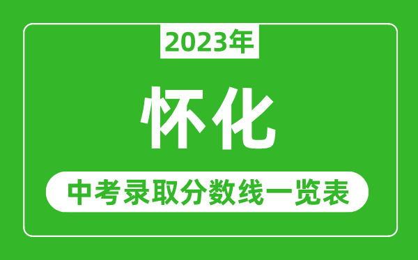 2023年怀化中考录取分数线,怀化市各高中录取分数线一览表